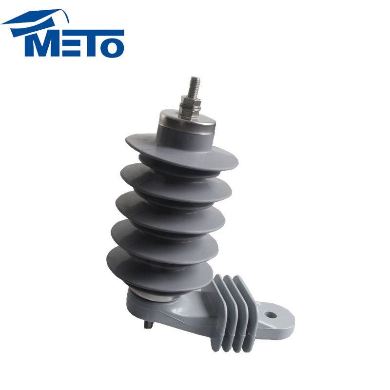 Professional High Voltage ANSI 15kv 10ka silicone rubber metal oxide gapless lightning noise surge arrester bracket